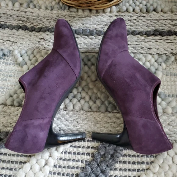 ECCO Alicante Shootie Dress Booties Purple Suede Heel Slip-On Women’s 10-10.5/41 - Picture 7 of 13